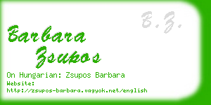 barbara zsupos business card